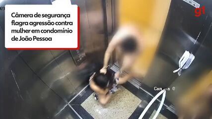 Câmera de segurança flagra agressão contra mulher em elevador de condomínio de João Pessoa